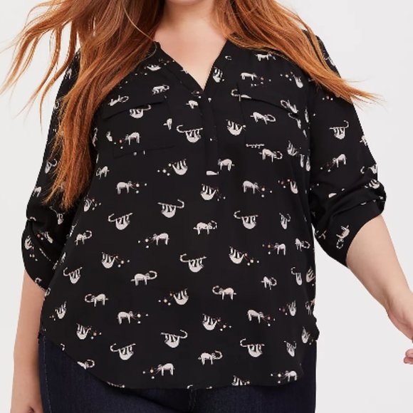 torrid Tops - HARPER GEORGETTE PULLOVER 3/4 SLEEVE BLOUSE, size 5